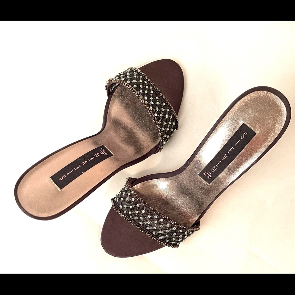 STEVEN by STEVE MADDEN black rhinestone and net heels - Picture 7 of 13